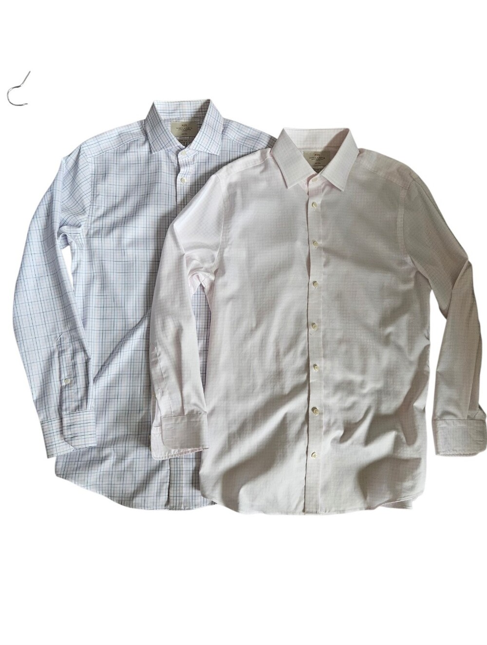 Lot Of Two Hawes & Curtis Mens Button Down Shirts Plaid Slim Fits 16/34 & 16/36